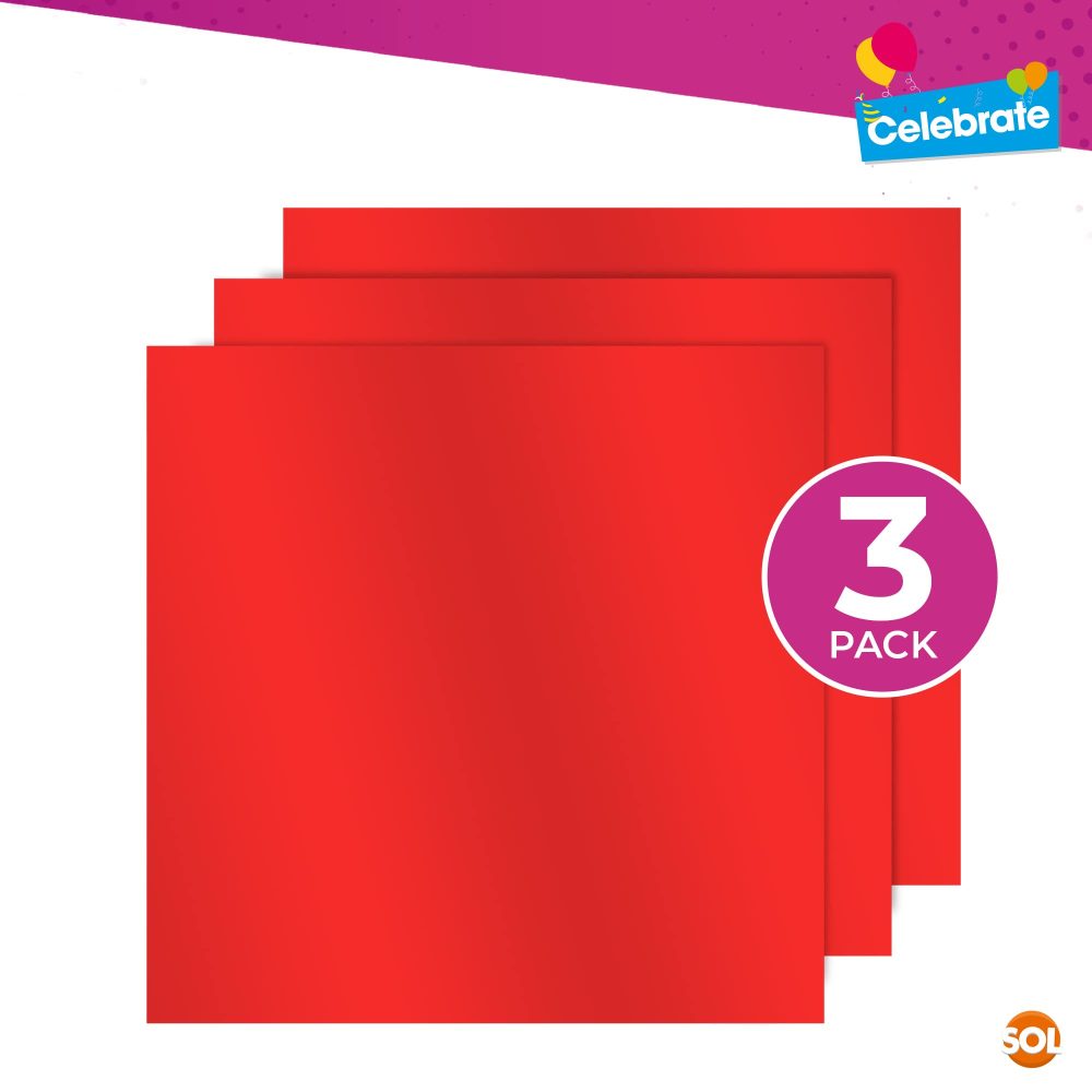 3pk Red Table Cover | 121 x 121cm Red Table Cloth Party Disposable | Red Plastic Table Cloth Party | Red Disposable Table Cloth Red Table Cloths Party Red Tablecloths | Red Cloth Red Tablecloth - Image 6