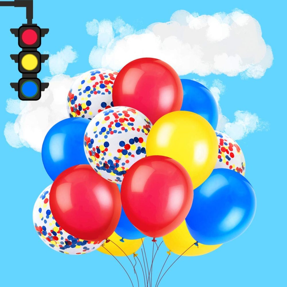 iZoeL Birthday Decoration for boys Happy Birthday Banner Cars School Bus Train Fire Truck Motorcycle Plane Balloons Transport Vehicles Cake Topper Kids 1st 2nd 3rd 4th - Image 4