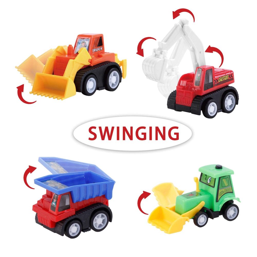12 PCS Construction Toy Pull Back Digger Mini Vehicles Excavator Bulldozer Truck Toy For Kids Boy Girl Toddlers Party Favor Cake Decorations birthday gift - Image 4