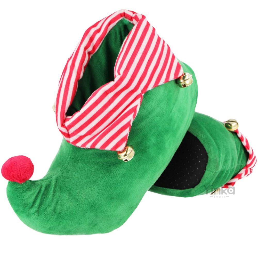 Yinka Shoes Unisex Elf Feet Novelty Christmas Slipper Boots Green 44 - Image 5