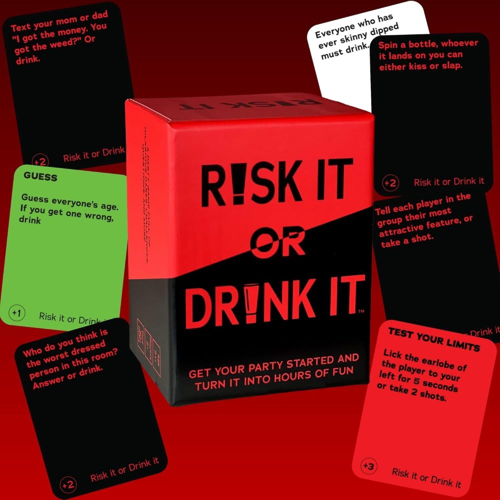 Terazis Risk It or Drink It! Party Game | Dares, Decisions, and Drinks | 150 Hilarious Dares & Daring Questions for Adult Game Nights | Fun Drinking Card Game | English Edition… - Image 6