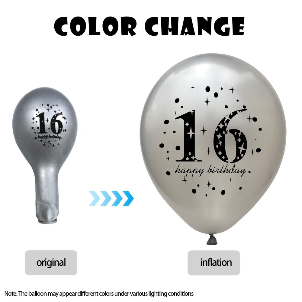 8 Pieces happy birthday balloons, 12 inch latex balloons, 21th birthday men and women 21th anniversary balloons, without ribbons, party balloon decorations for birthdays (Number 21) - Image 2