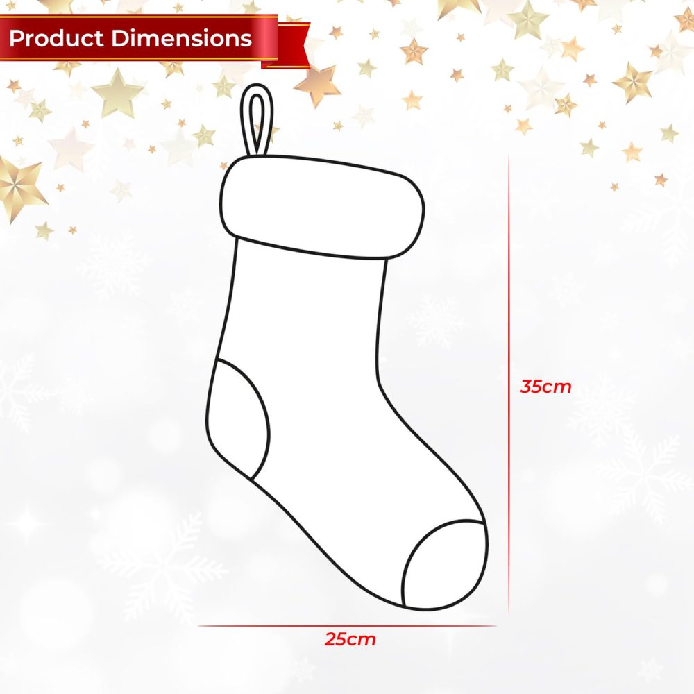 Trimming Shop Deep Red Christmas Stocking with Reindeer Motif | Large Velvet Santa Sock for Hanging Gift & Candy Pouch | Xmas Tree & Fireplace Holiday Party & Home Decorations - Image 9