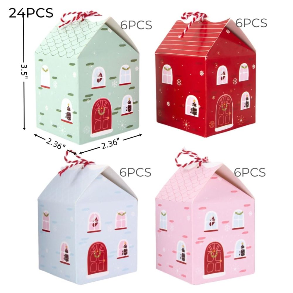 24 Pcs DIY Christmas Advent Calendar Boxes to Fill,Empty Advent Calendar Houses Boxes,Countdown Advent Calendars Gift Boxes for Kids,Boxes for Treats and Candys - Image 8