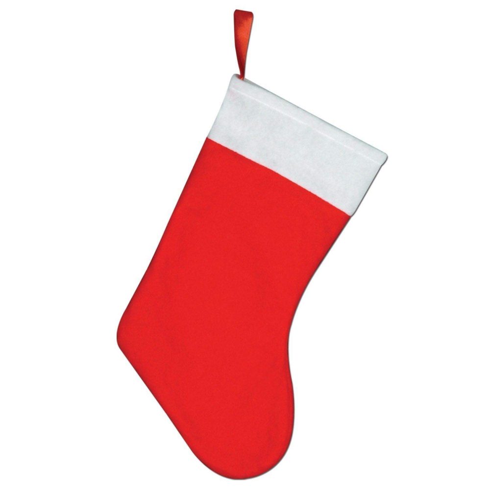 SHATCHI Christmas Santa Stocking Red Felt Hanging Sack Xmas Fireplace Hanging Santa Socks Plush Holiday Party Gifts Bag Decoration
