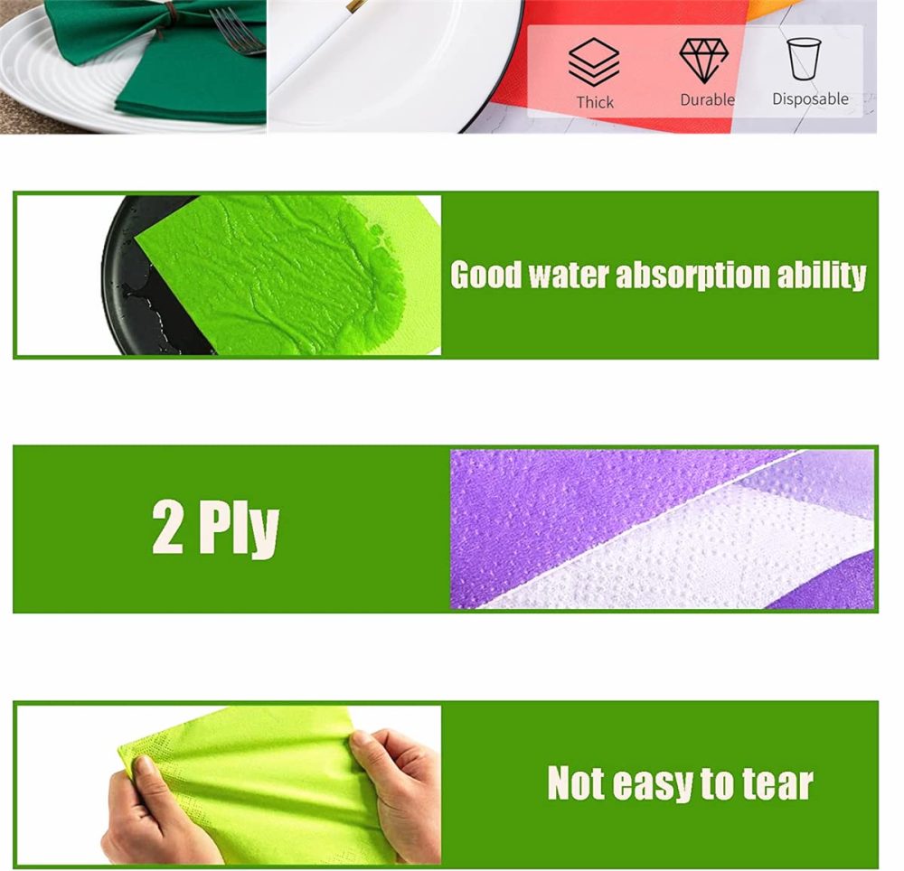 33cm Mermaid Serviettes Napkins,20Pcs Party Disposable Paper Napkins 2 Ply,Beverage Luncheon Decorative Paper Napkins Soft Mermaid Napkins Dinner Napkin Cocktail Napkins for Bar,Restaurant,Party - Image 4