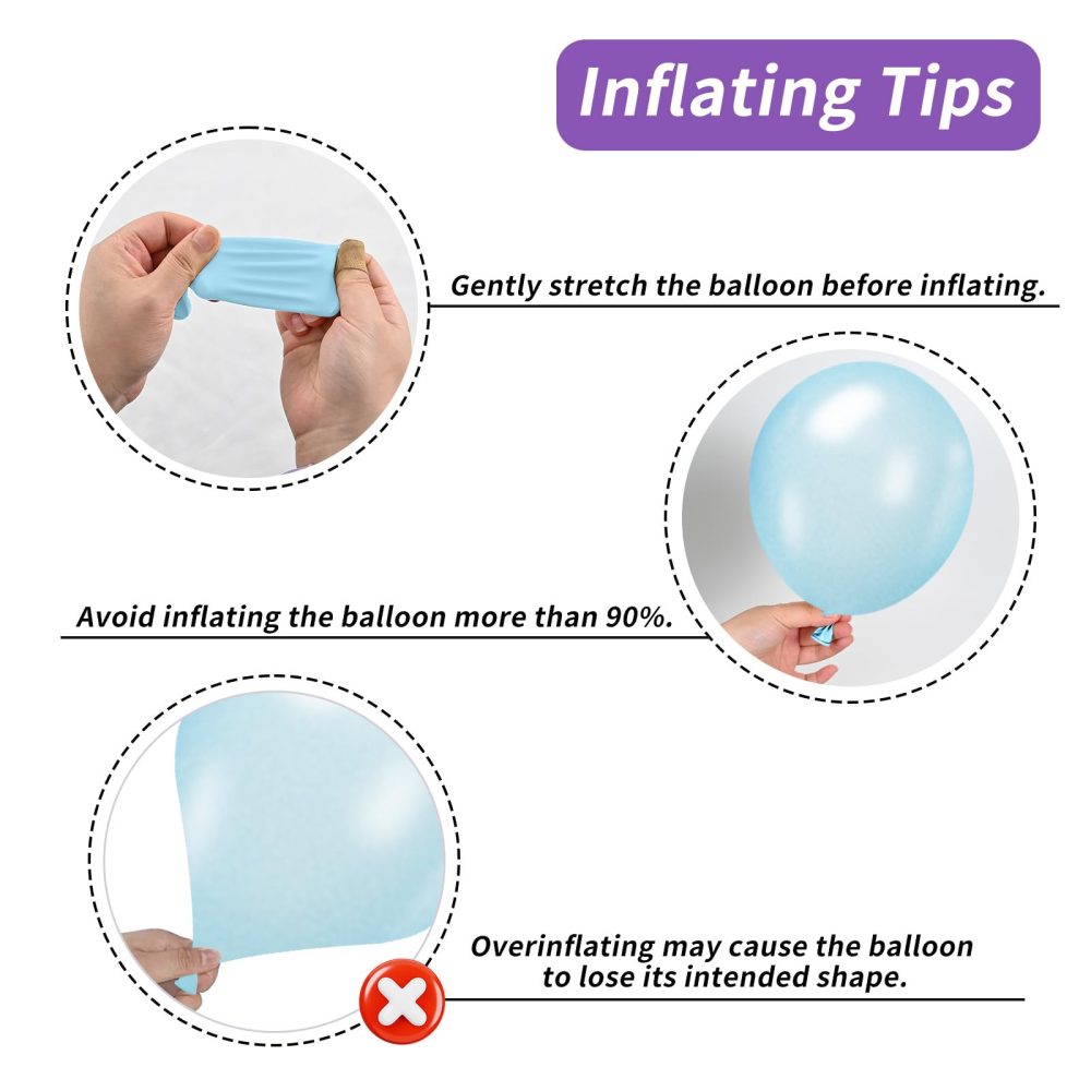 Paready Frozen Balloons Set, 50Pcs Purple Blue Snow Print Balloons, 12 Inch Metallic Pearl Light Purple Blue White Balloons Blue Snow Print Balloons for Winter Theme Frozen Birthday Party Decorations - Image 6