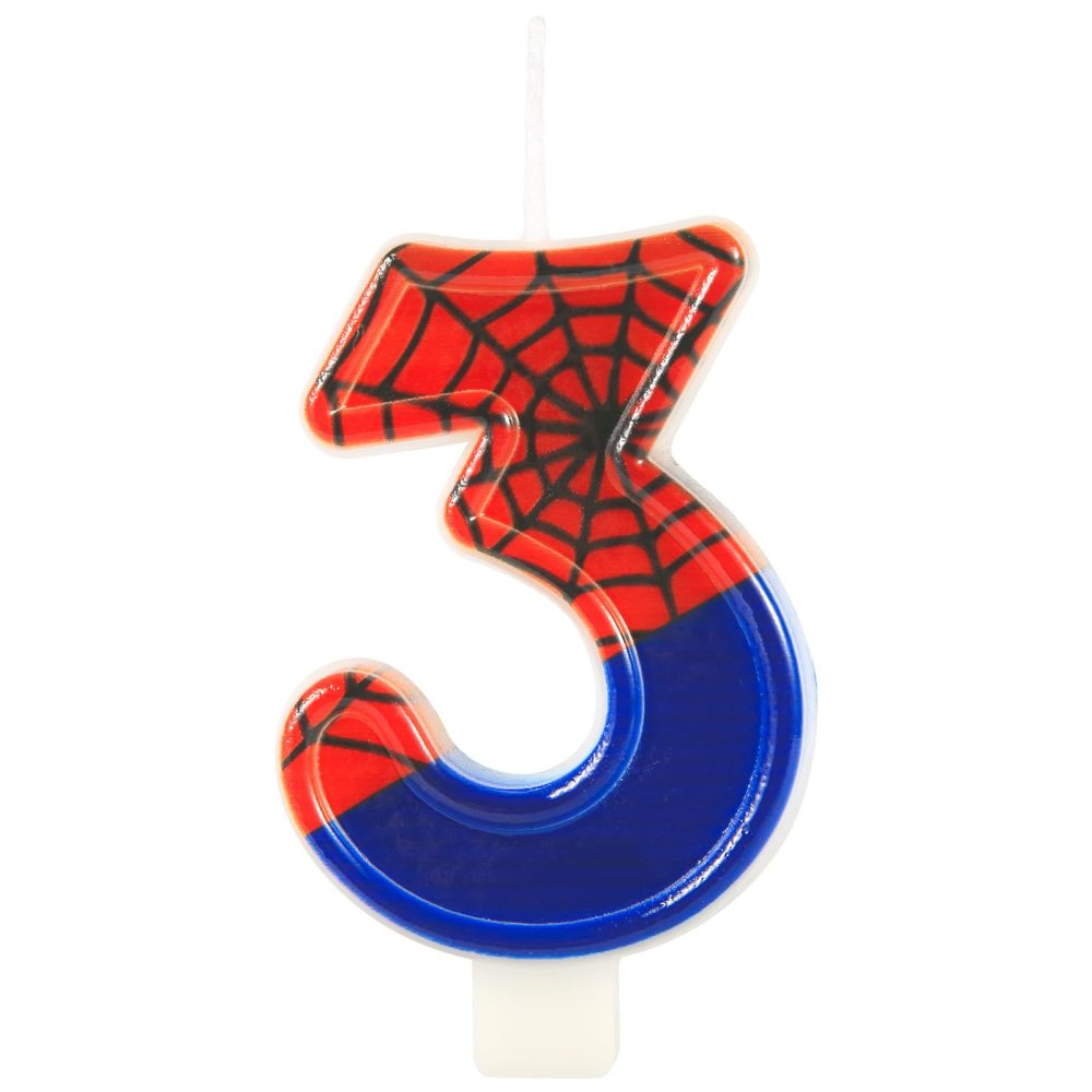 Spider Candle, Spider Web Candles Number Candle Cake Topper Candle Birthday Cake Candles Spider Birthday Decorations for Boy Spider Themed Birthday Party Halloween Party Supplies (3)