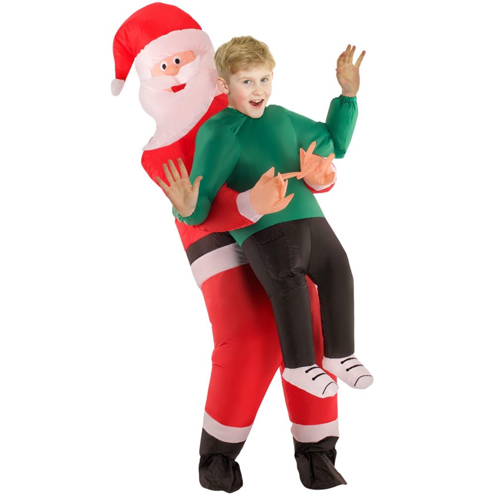 Morph Santa Inflatable Costume Kids, Santa Blow Up Costume, Santa Carrying Costume, Funny Inflatable Christmas Costume Kids One Size