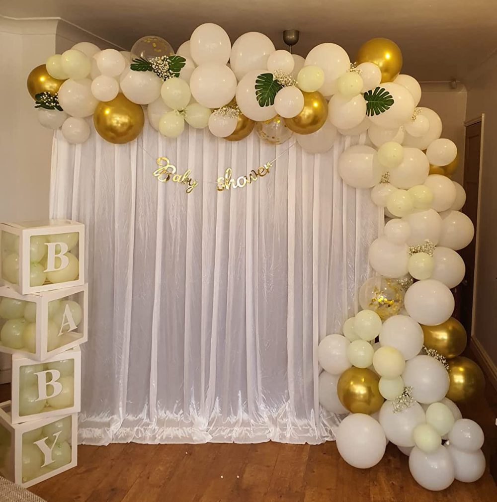 Jwssor White and Gold Balloon,100pcs Metallic Balloons,Balloon Arch Kit for Birthday Wedding Anniversary - Image 5