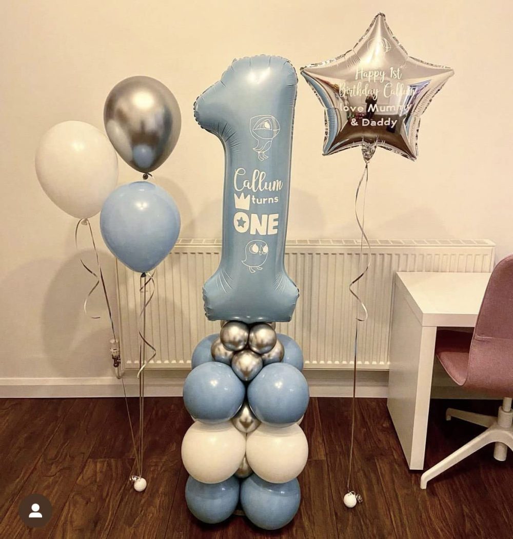 Jwssor 1st Birthday Decoration,Blue Theme Party Decoration,Number One Balloon,First Birthday Decoration,32pcs Birthday Set - Image 4