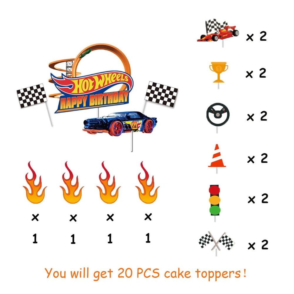 20pcs Car Cake Topper Race Car Happy Birthday Cake Decoration,Car Cake Decrations birthday decorations - Image 4