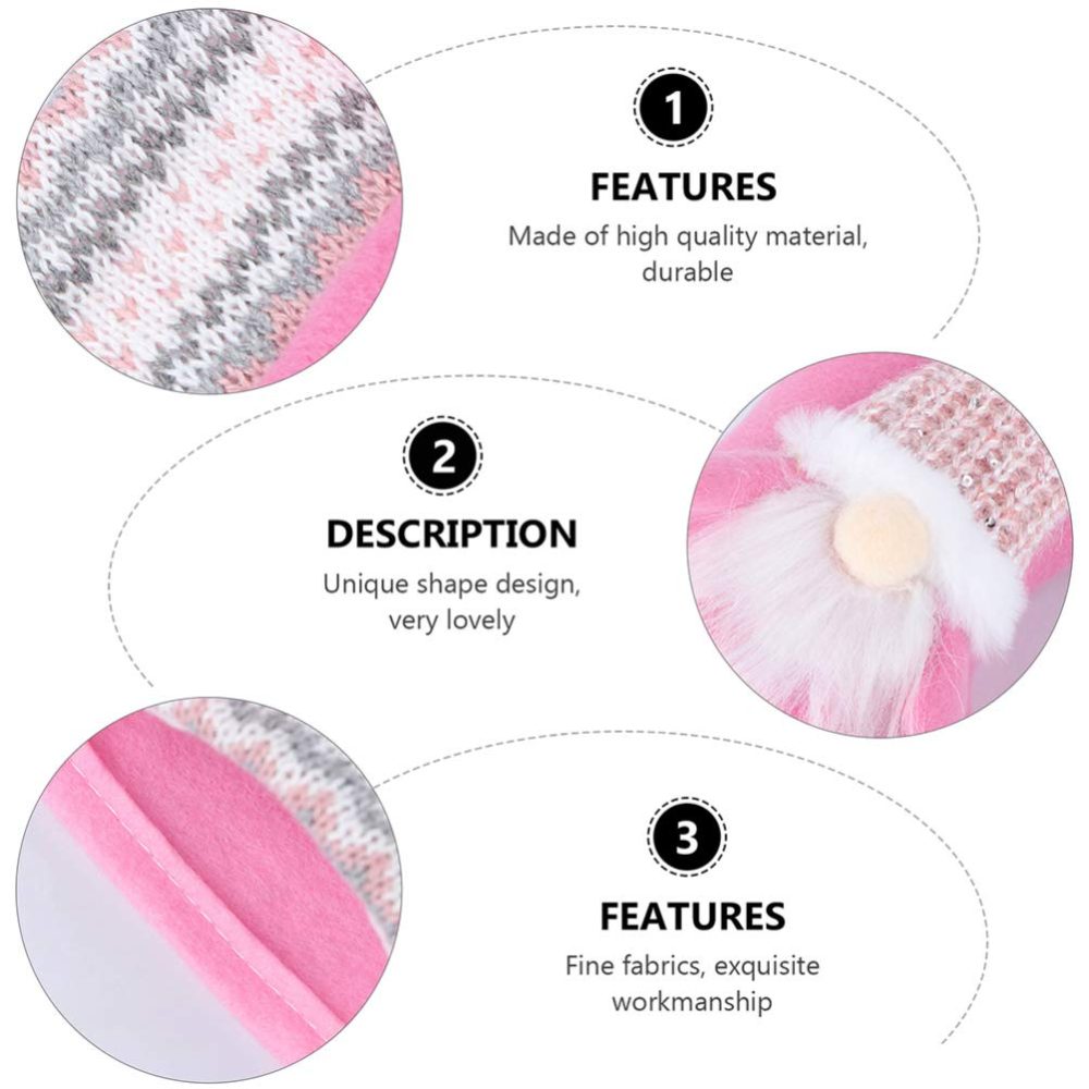 2pcs Christmas Stockings Set 3D Large Xmas Stockings Plush Faux Fur Cuff Family Hanging Socks Bag for Xmas Tree Holiday Season Party Decor (Pink) - Image 2