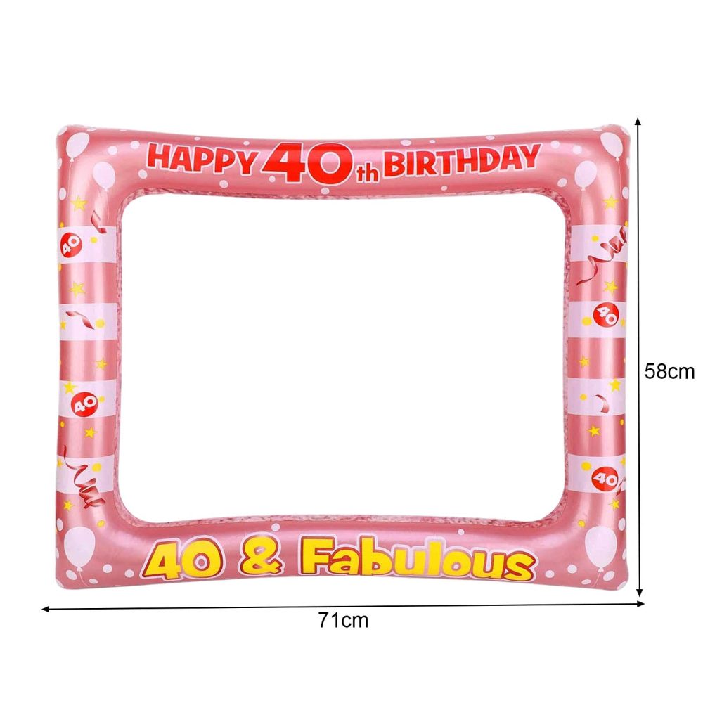 40th Birthday Photo Booth Props,Rose Gold Inflatable Selfie Frame Picture Frame,Giant Inflatable Party Photo Booth Frame 40th Birthday Decorations for Girls Party Decor Supplies Womens Favor Gift - Image 7