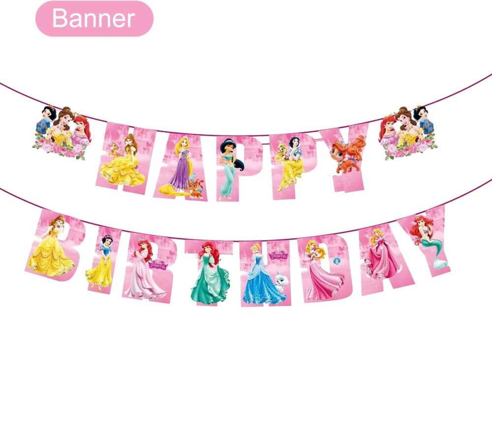 Princess Birthday Party Decoration Princess Birthday Banner Garland Hanging Swirl Decorations for Girls Kids Birthday Party - Image 5