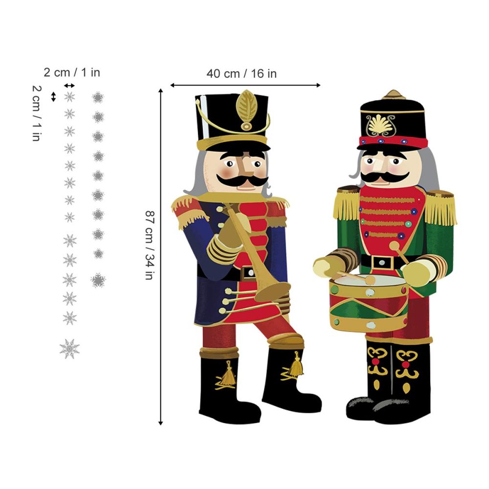 ufengke Christmas Nutcrackers Wall Stickers Snowflakes Window Wall Decals for Shop Home Decor Merry Christmas Decorations - Image 5