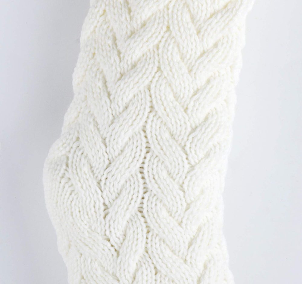 ABSOFINE Christmas Stockings White Knit Christmas Stockings 4 Pack Large Hanging Stockings Decoration… (18 inch) - Image 5