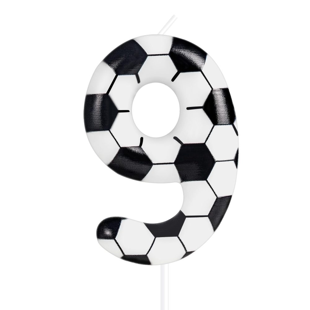 Zolunu Soccer Birthday Candle, Soccer Themed 9th Birthday Cake Candle, Number 9 Candle, Birthday Cake Topper for Boys Girls Kids Sport-Themed Party Decorations Supplies Birthday Gifts