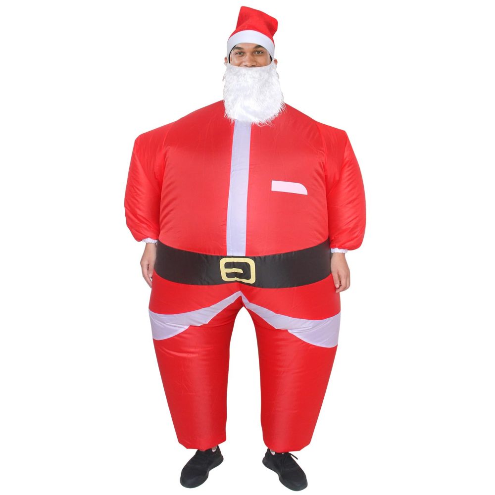 Arokibui Red Inflatable Santa Claus Costume Blow up Santa Costume Cosplay Party Halloween Costume Christmas Suit Xmas Costume Christmas Costume