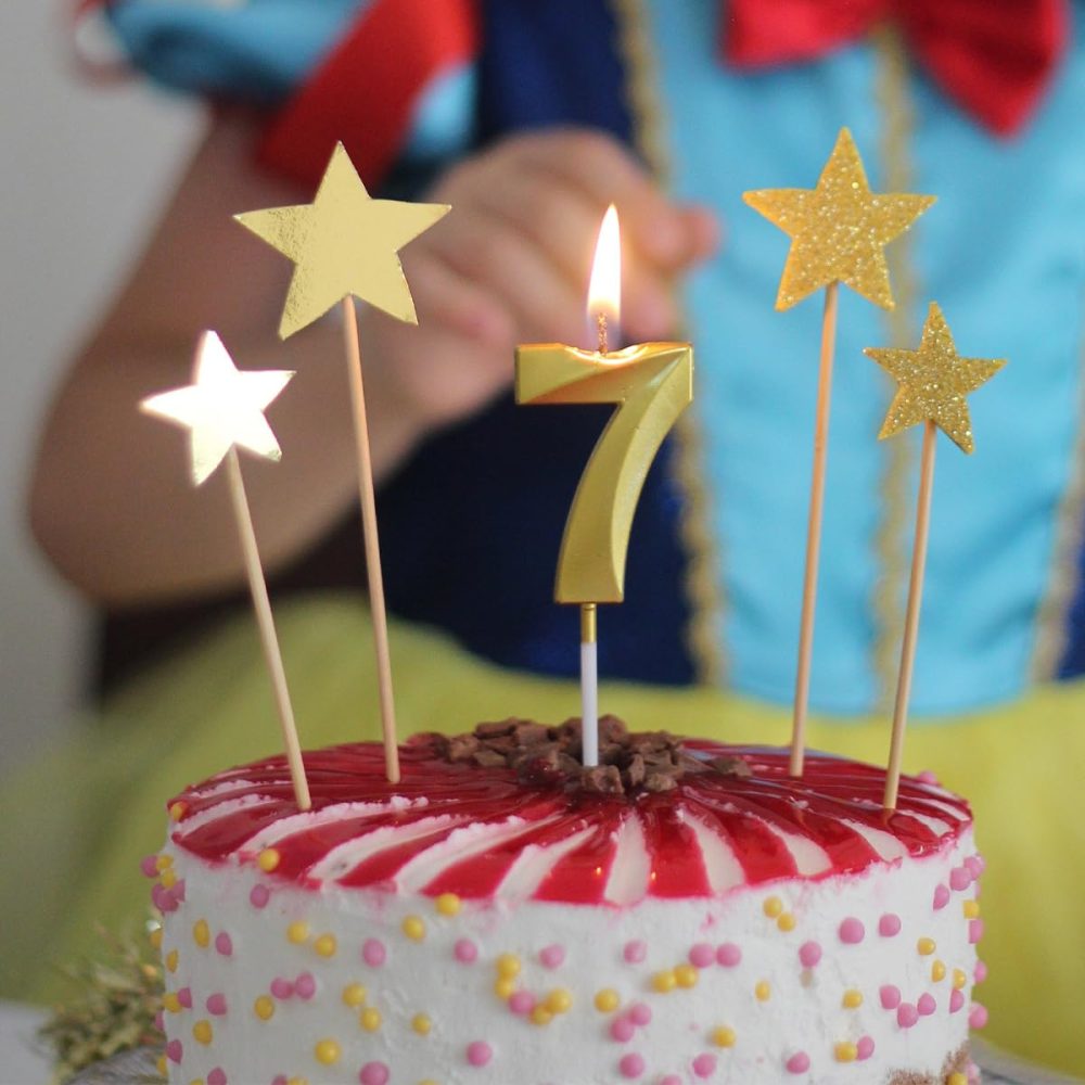 Gold Digital Birthday Cake Candles - Number 70 Candles for 70th Birthday Happy Birthday Smokeless Environmental Protection Birthday Candle for Birthday Cake - Image 3