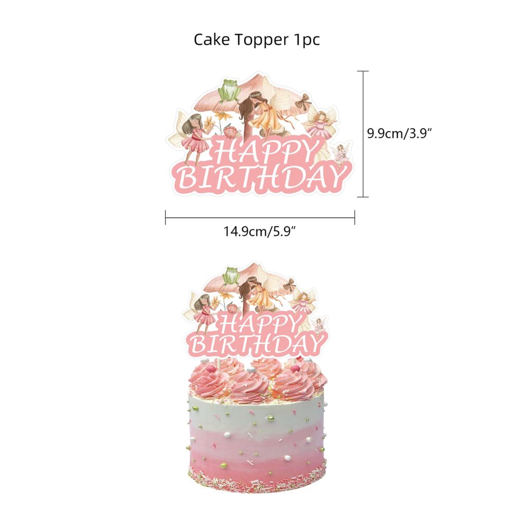 33PCS Fairy Birthday Decorations - Fairy Party Decorations, Fairy Party Supplies, Fairy Decorations, Fairy First Birthday Decorations, Table Decorations For Birthday Party, Fairy Party For Girl Women - Image 5