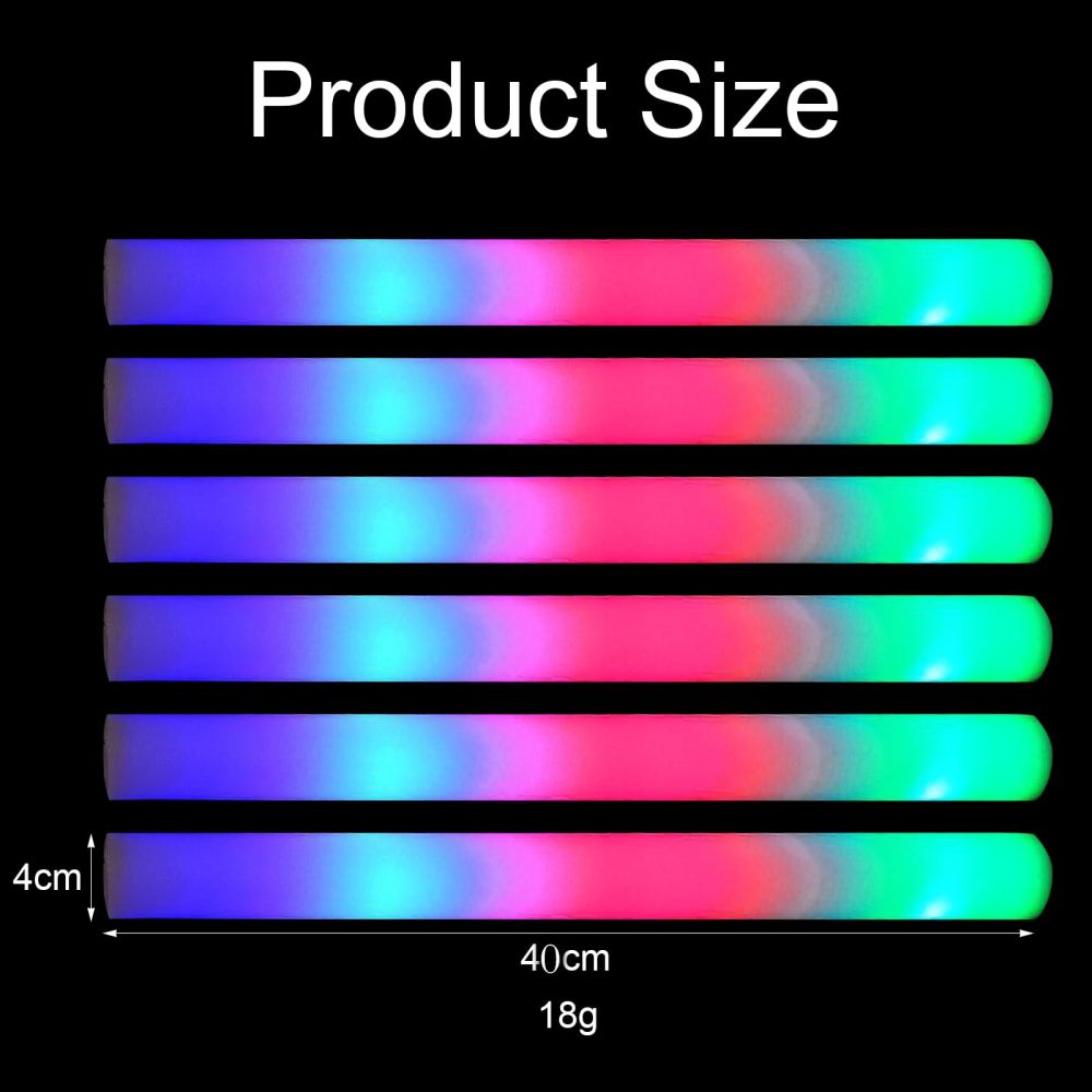 Foam Glow Sticks 30pcs, Light Up Foam Glow Sticks, Led Party Glow Sticks, Light Up Glow Sticks Party Packs, WKxinxuan 3 Modes Glow In The Dark party Supplies for Wedding, Raves, Party, Birthday - Image 6