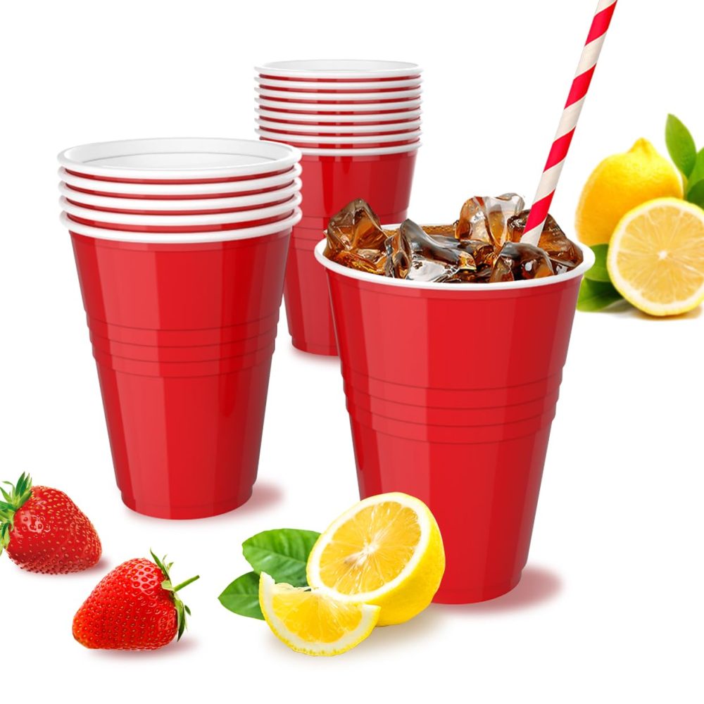 30 Pcs Plastic Cups ® – Disposable Cups 12oz x 30 Pcs -Party Cups for Christmas, Garden Party, Weddings,Birthday,Annivarsary, Picnics – Plastic Cups Recyclable Desert Cups - Image 2