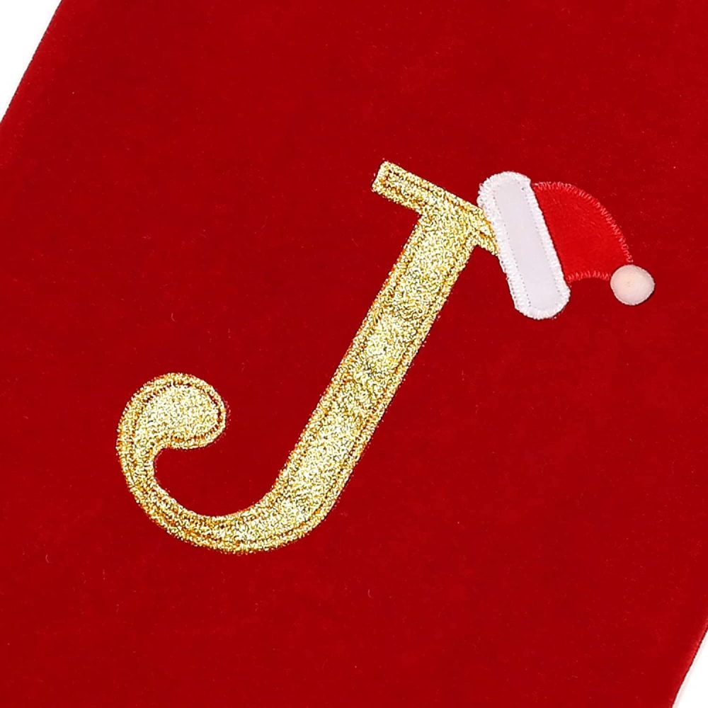 20 Inches Christmas Stocking, Personalised Christmas Stockings with Letters, Super Soft Initial Christmas Stocking Large Monogram Xmas Stockings Red Names Stockings Gift for Christmas Holiday Xmas (A) - Image 6
