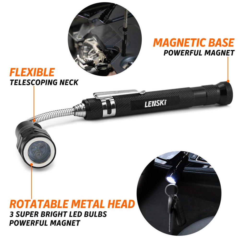 Lenski Gifts for Men, Mens Gifts for Dad, Gadgets for Men, Birthday Gifts for Him Telescopic Magnetic Pickup Tool with LED, Secret Santa Gifts for Men, Christmas Gifts for Him,Stocking Fillers for Men - Image 6
