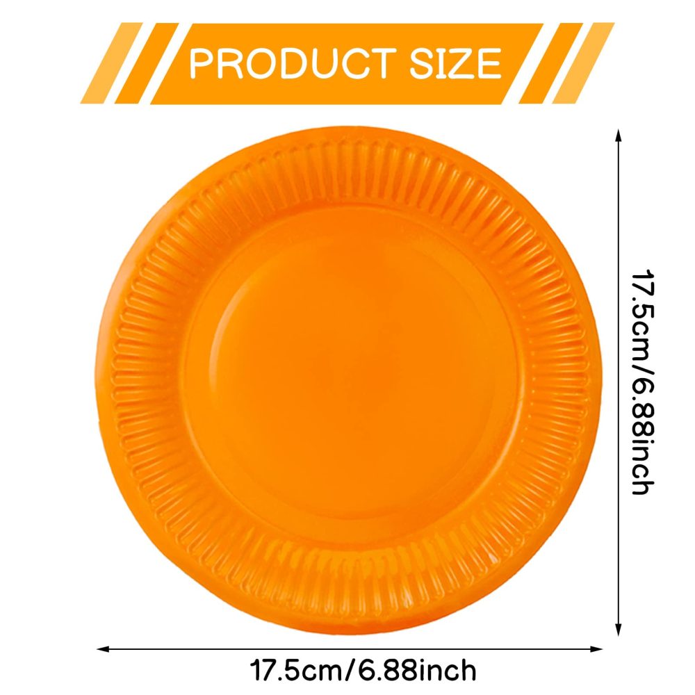 FANTESI Colorful Party Paper Plates, 30 Pack 7 Inch Picnic Plates Round Dessert Plates Disposable Plates Chafing Dish and Make DIY Painting for Birthday Party Supplies - Image 2