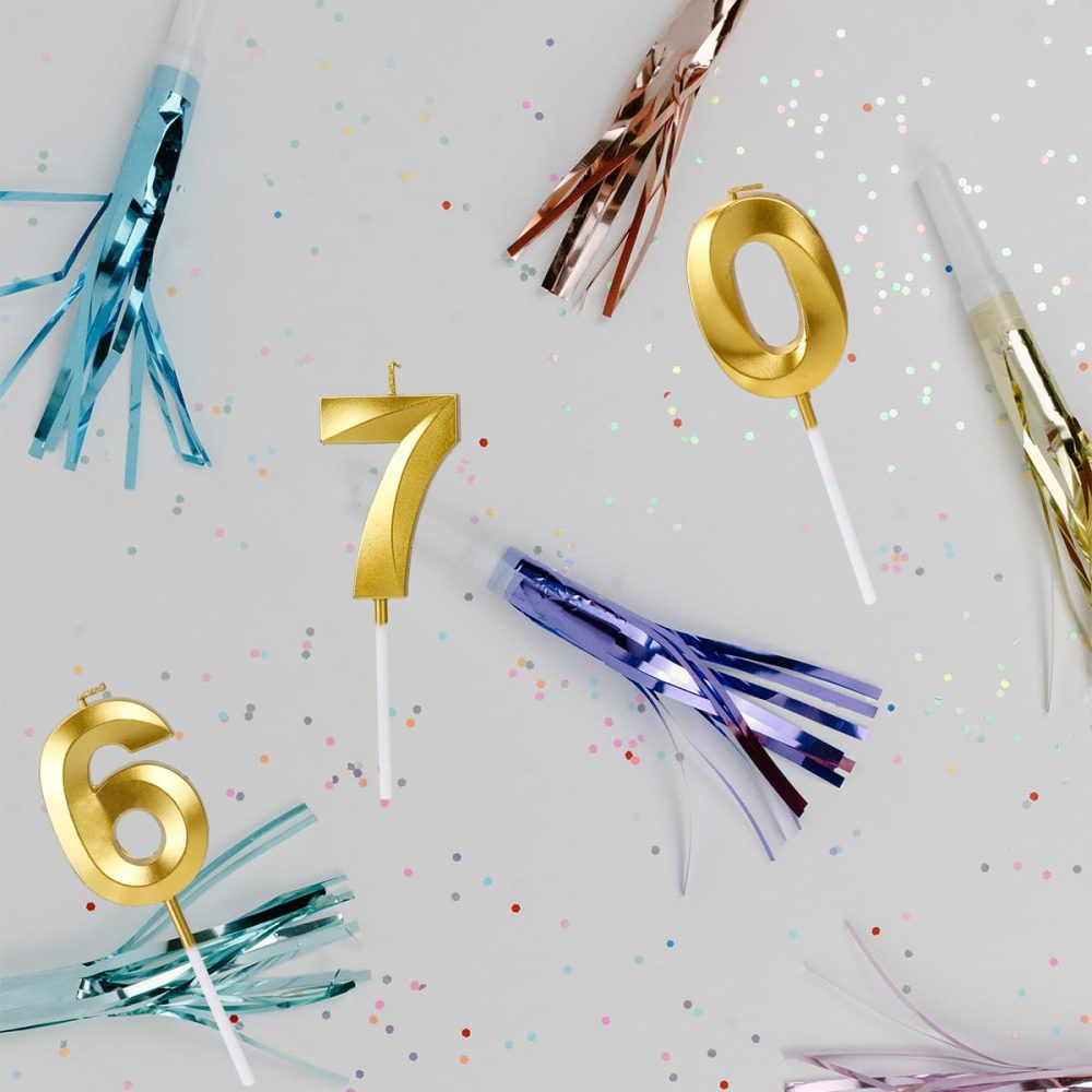 Gold Digital Birthday Cake Candles - Number 70 Candles for 70th Birthday Happy Birthday Smokeless Environmental Protection Birthday Candle for Birthday Cake - Image 2