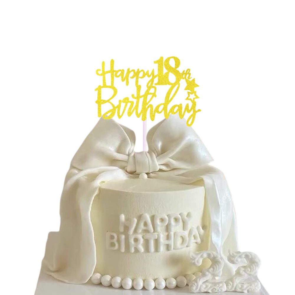 Happy 70th Birthday Cake Topper in Glitter Card,Happy Birthday Cupcake Toppers Gold 70th Birthday Party Decor,Glitter Cake Decoration for Birthday Anniversary Party Decorations(70th, Gold) - Image 2