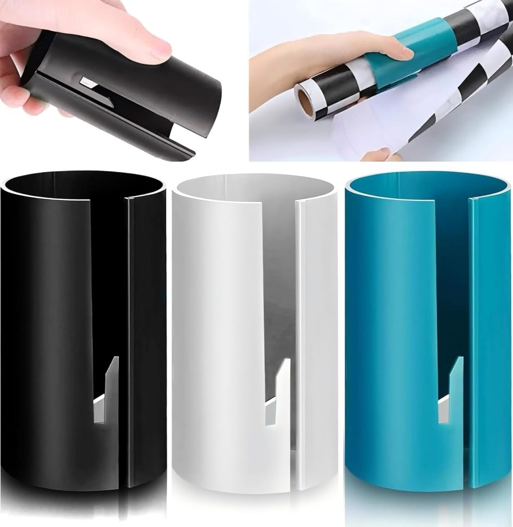 3 Pack Wrapping Paper Cutter - Simple, Fast, and Safe Kraft Paper Roll Slitter Cutter - Finger Safety Cutter - Easy-to-Use Tools for Effortless Wrapping Paper Cutting - Ideal for Birthdays
