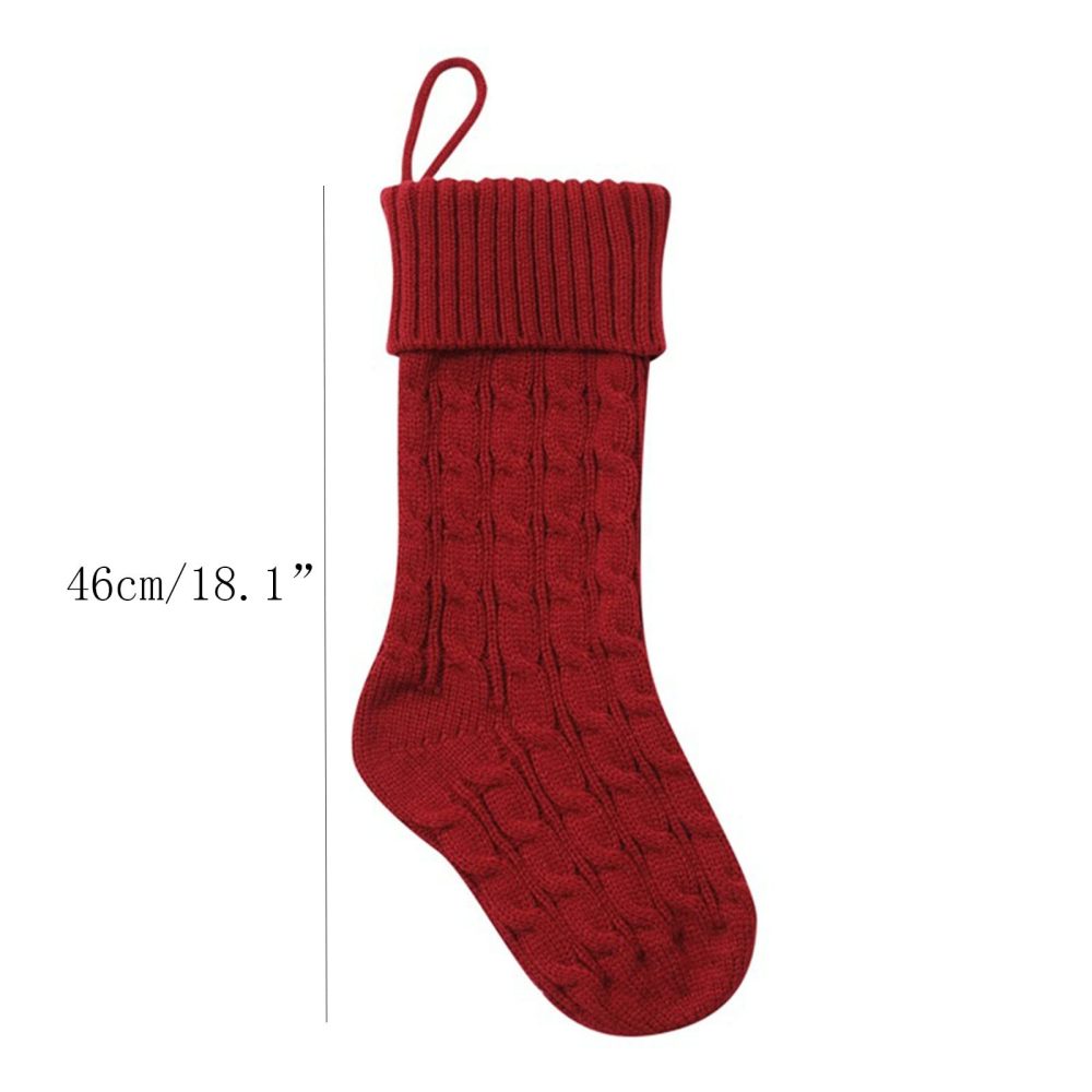 Classic 6 Pack Knit Christmas Stockings Knitted Stocking Decorations Rustic Farmhouse Stocking For Family Holiday Season Ivory White Green Large Decorative Easter Eggs (b-White, One Size) - Image 2