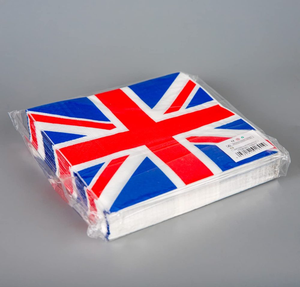 60Pcs Union Jack Party Napkins Serviettes Tableware King's Coronation Party Supplies Sporting Events Pub BBQ Royal Theme Table Decorations - Image 2
