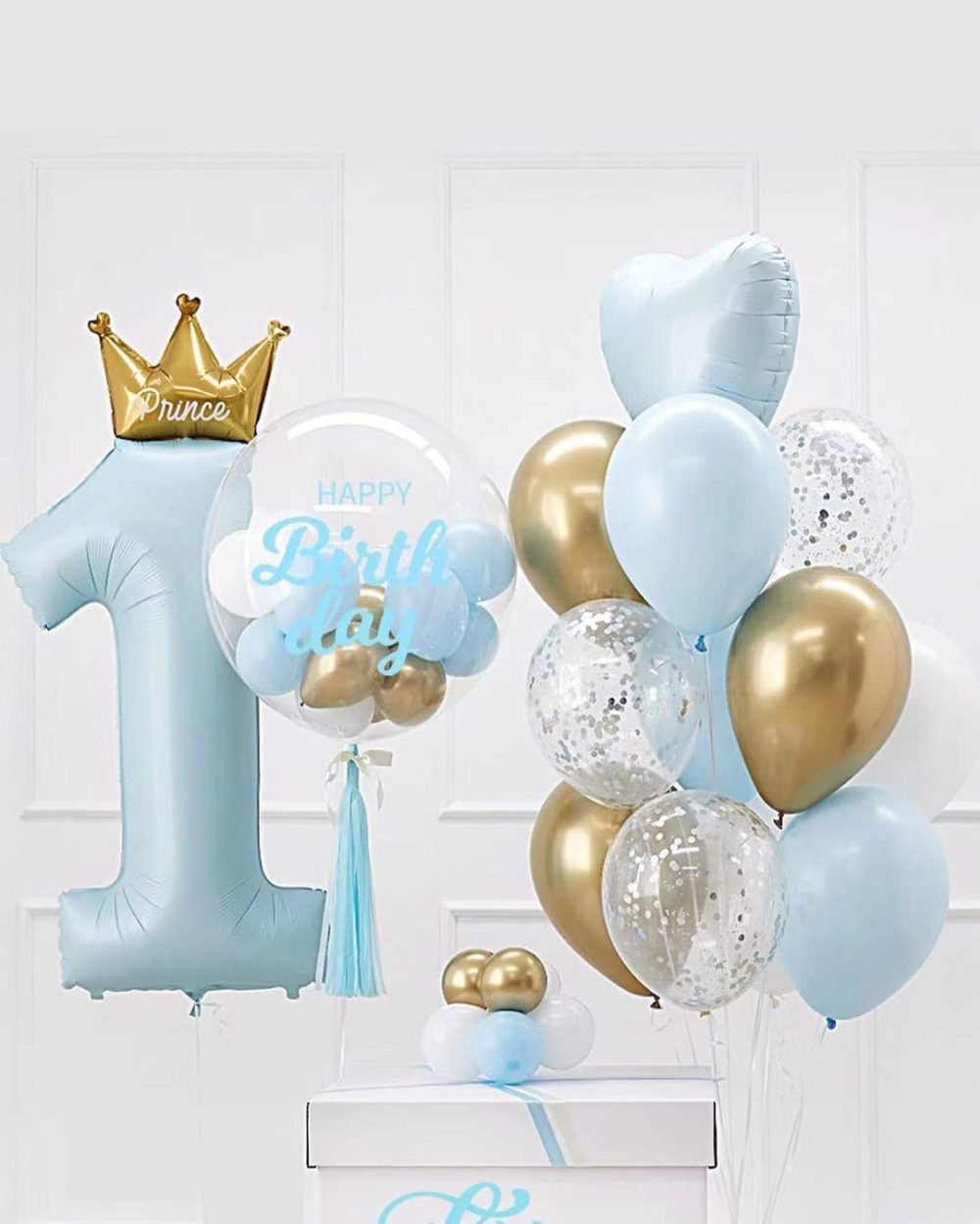 Jwssor 1st Birthday Decoration,Blue Theme Party Decoration,Number One Balloon,First Birthday Decoration,32pcs Birthday Set - Image 3