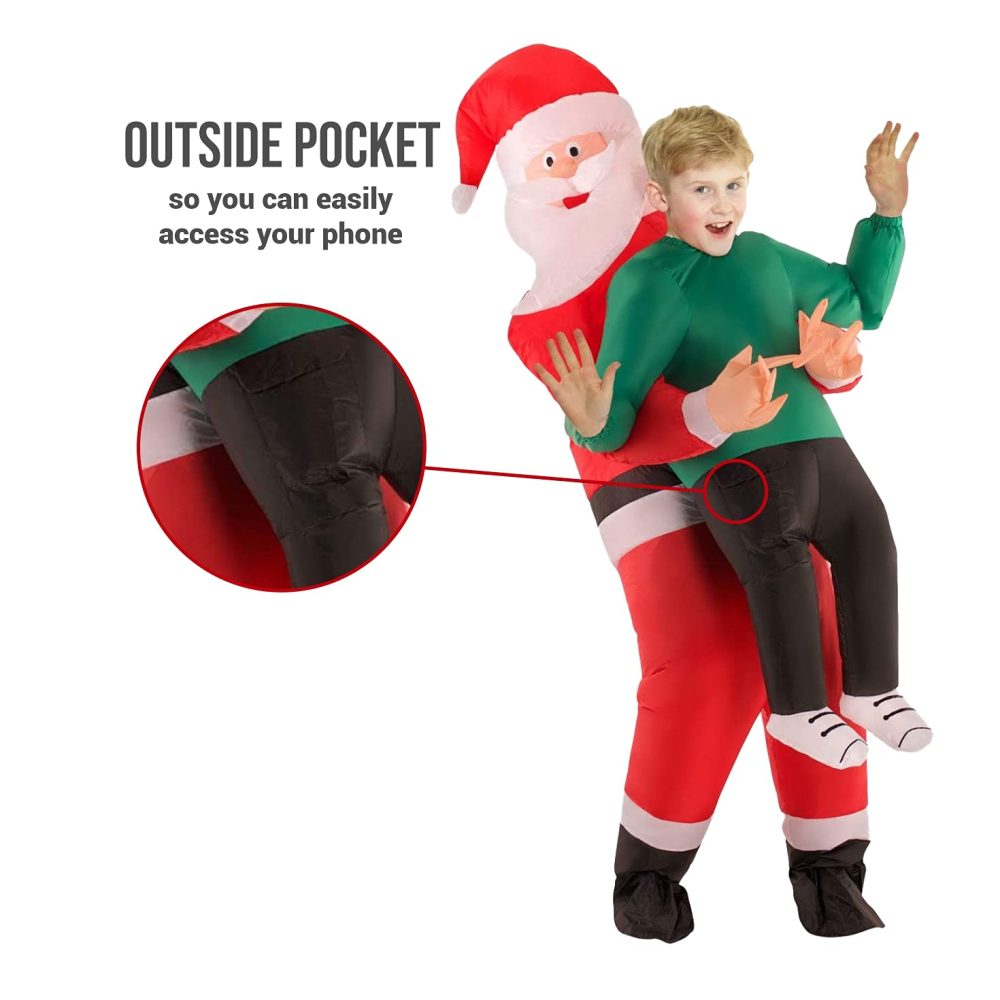 Morph Santa Inflatable Costume Kids, Santa Blow Up Costume, Santa Carrying Costume, Funny Inflatable Christmas Costume Kids One Size - Image 5