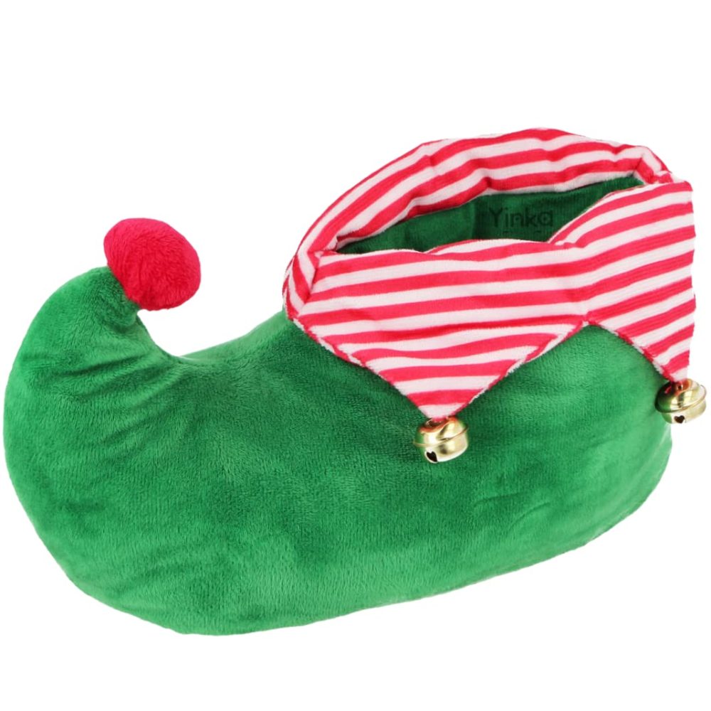 Yinka Shoes Unisex Elf Feet Novelty Christmas Slipper Boots Green 44
