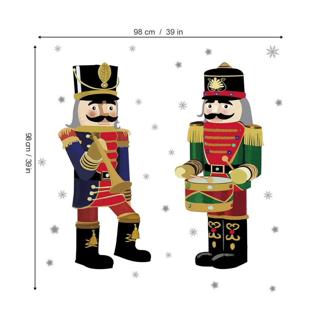 ufengke Christmas Nutcrackers Wall Stickers Snowflakes Window Wall Decals for Shop Home Decor Merry Christmas Decorations - Image 4