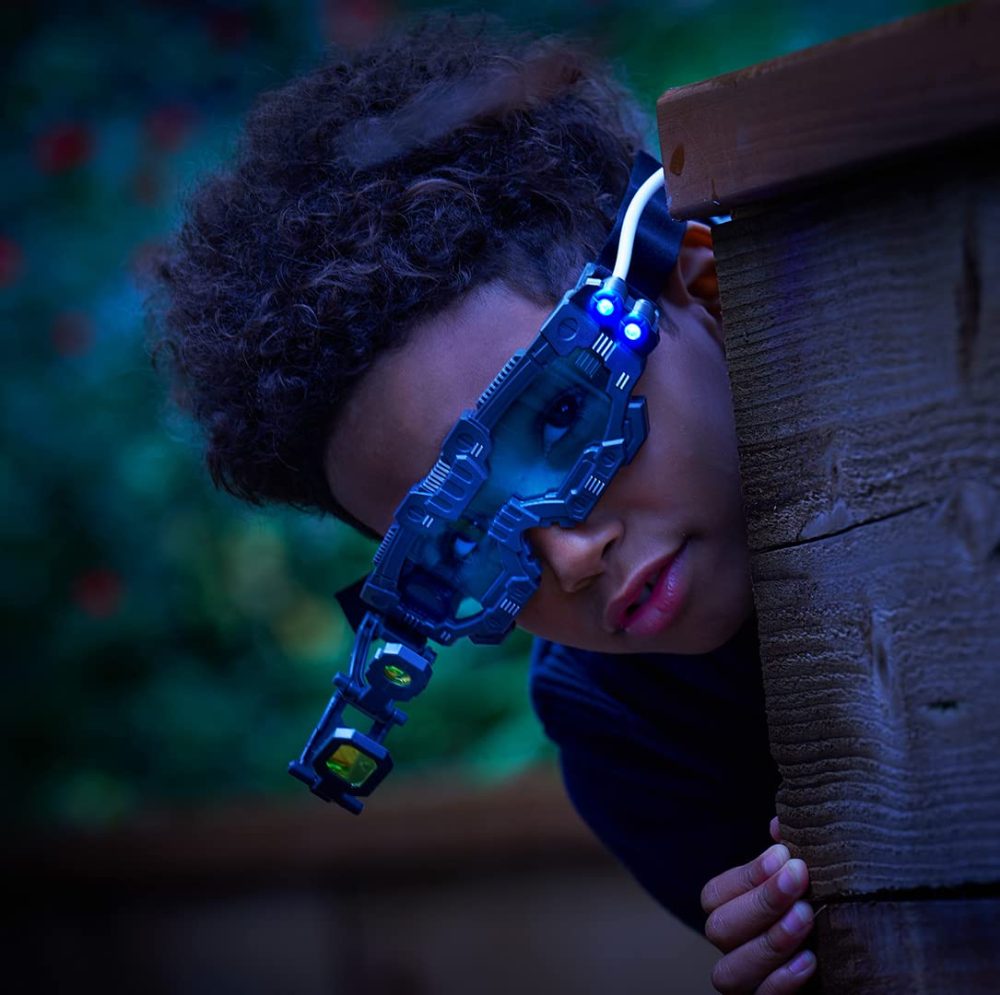 Science MAD! Night Vision Goggles For Kids - For Fun Night Missions - Lightweight, Flip Out Scope, 2x Magnification, Twin LED Beams, Blue Lenses, 6+ Years, ‎20 x 10 x 5.5 cm (SM55) , Black - Image 4