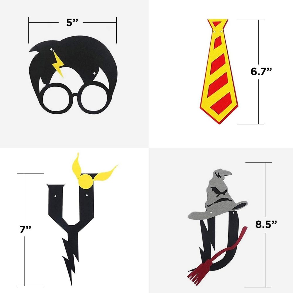 Wizard Party Decoration - Happy Birthday Banner Garland Black Felt Decor Wizard Party Supplies - Image 5