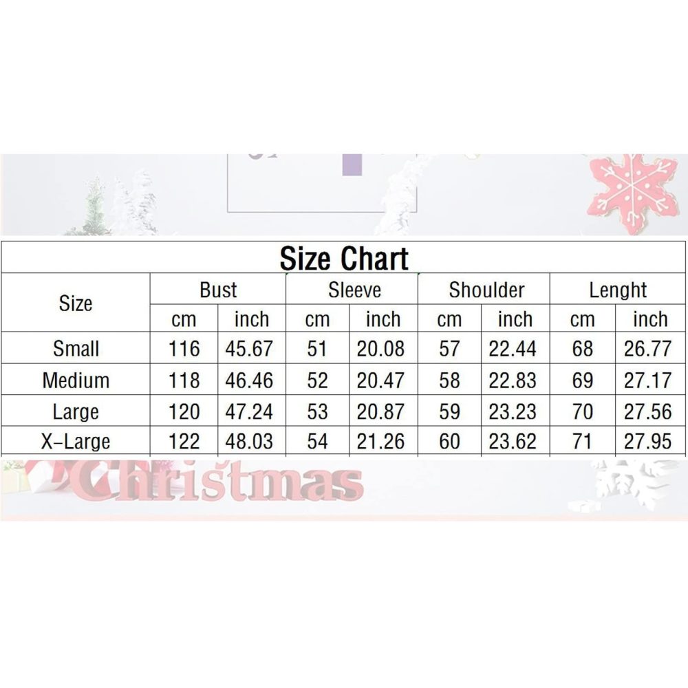 HZMM Christmas Jumper Sweatshirts Tunic Tops Women's Cute Funny Hilarious Ugly Christmas Sweater Women Long Sleeve Pullover Knitted Winter Ladies Jumper Sweatshirts Streetwear Beige - Image 3