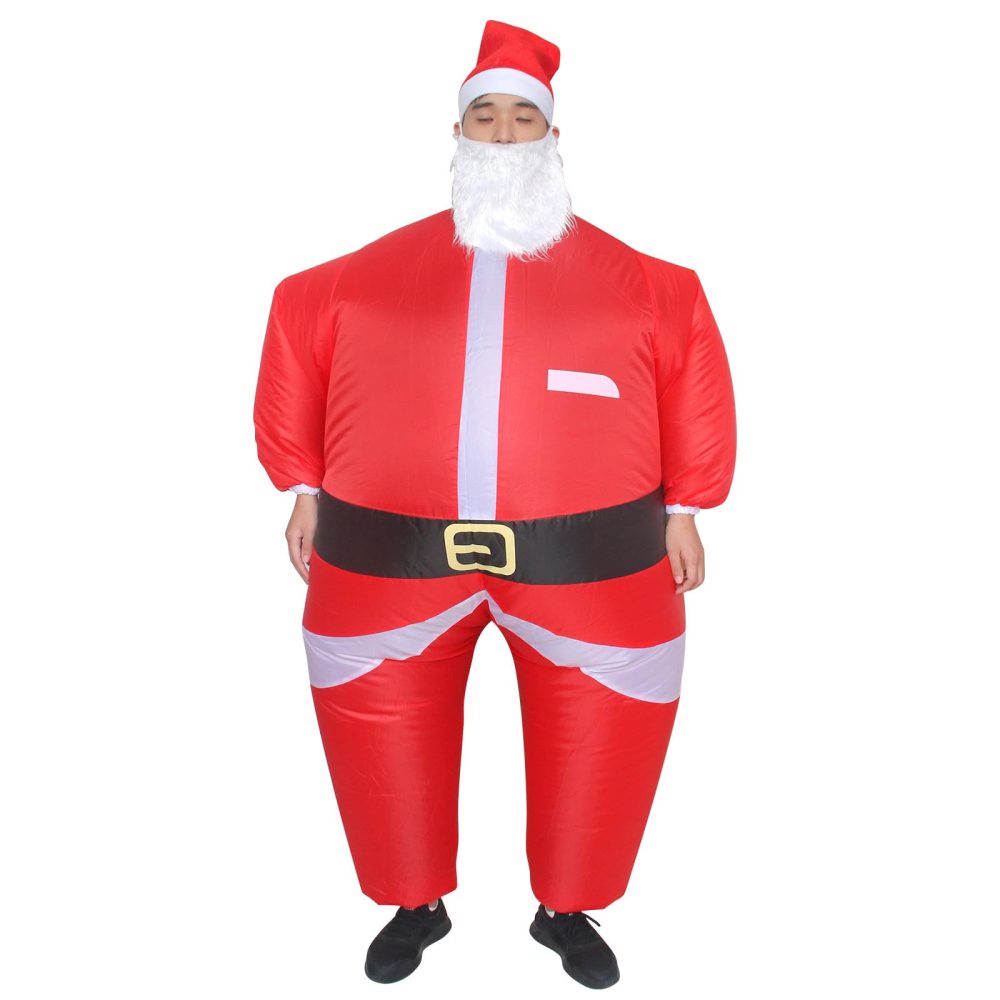 Arokibui Red Inflatable Santa Claus Costume Blow up Santa Costume Cosplay Party Halloween Costume Christmas Suit Xmas Costume Christmas Costume - Image 3