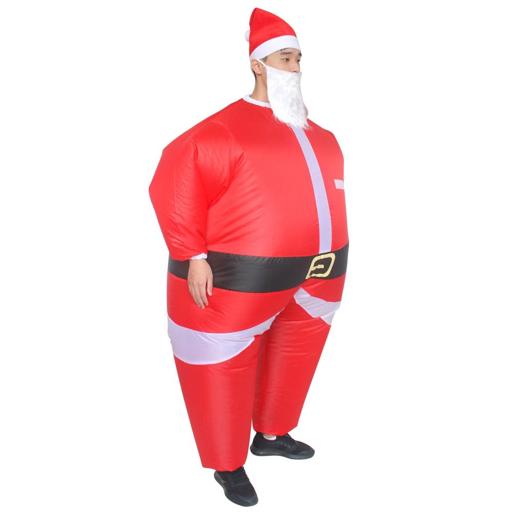 Arokibui Red Inflatable Santa Claus Costume Blow up Santa Costume Cosplay Party Halloween Costume Christmas Suit Xmas Costume Christmas Costume - Image 4