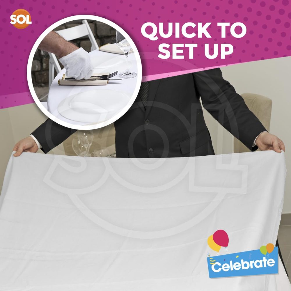 2pk Long White Paper Table Cover | 274 x 137cm White Paper Tablecloths for Parties and Celebration | Disposable Table Covers White Paper Table Cloth Paper Table Cloths Disposable Tablecloths For Party - Image 5