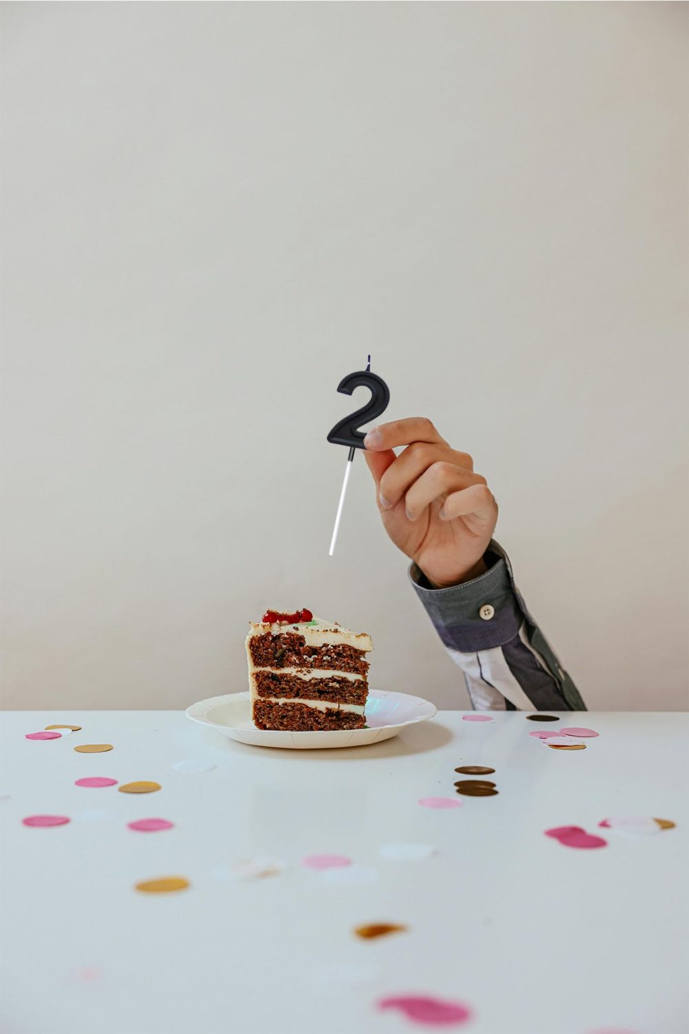 TOYVENTURES Black Number Birthday Candle 3D Designed Cake Topper Decorations for Happy Birthday Candles Wedding Anniversary (Number 2) - Image 6