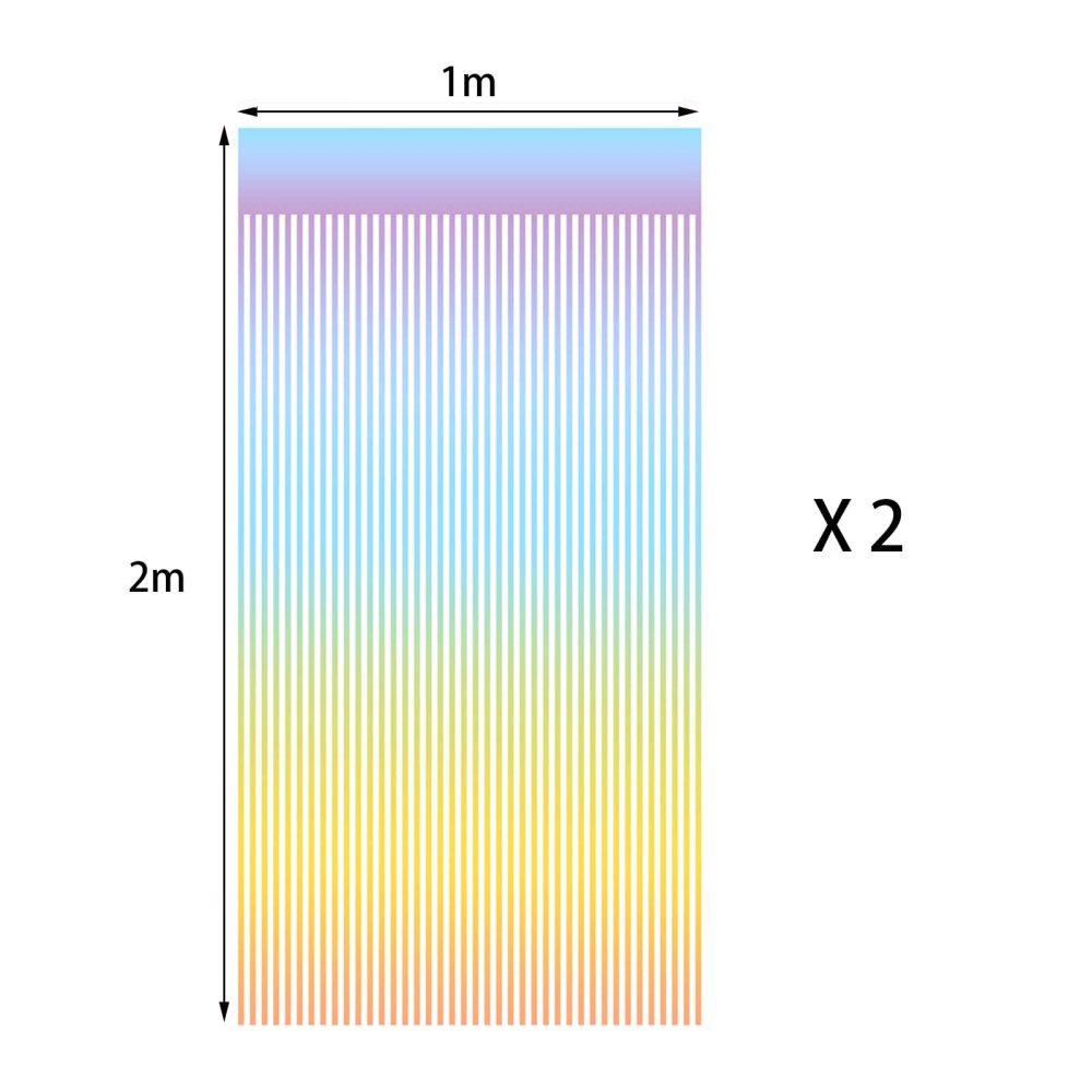 ZYOOO Pastel Rainbow Multicolour Curtain Backdrop Tinsel Shimmer Backdrop for Kids Birthday Pastel Unicorn Party Baby Show Easter Decoration,Pack of 2 - Image 4