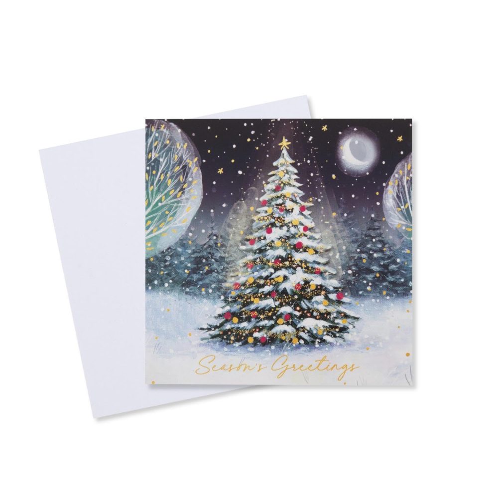 Macmillan Christmas Tree Charity Christmas Cards – Pack of 20 Luxury and Eco-Friendly Christmas Cards. Boxed Multipack of 4 Seasonal Christmas Designs. 127x127mm Card Size. - Image 5