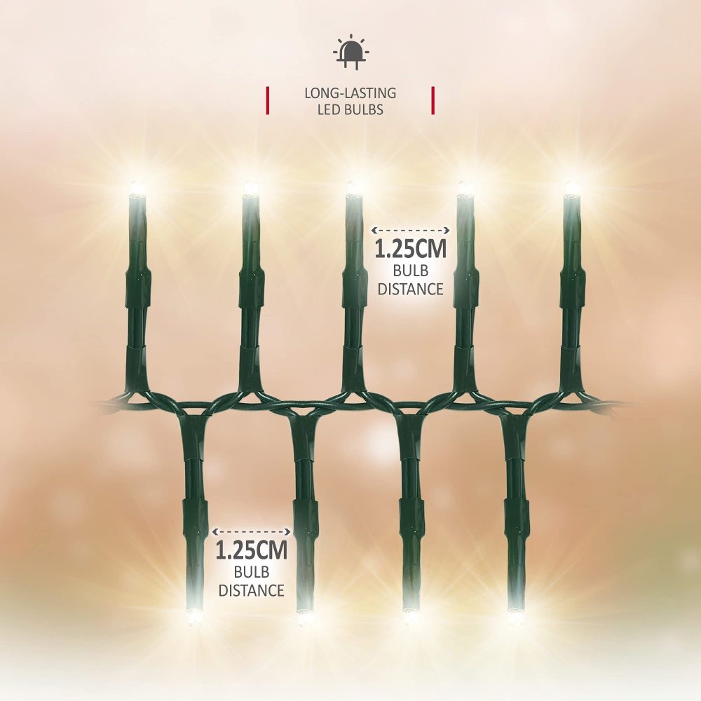 NETTA Christmas Tree Lights Cluster Lights 720 LED - 8 Hours On Timer, 8 Light Modes, Plug in, Waterproof Indoor & Outdoor Use – 720 LED / 9m Lit Length, Warm White - Image 6