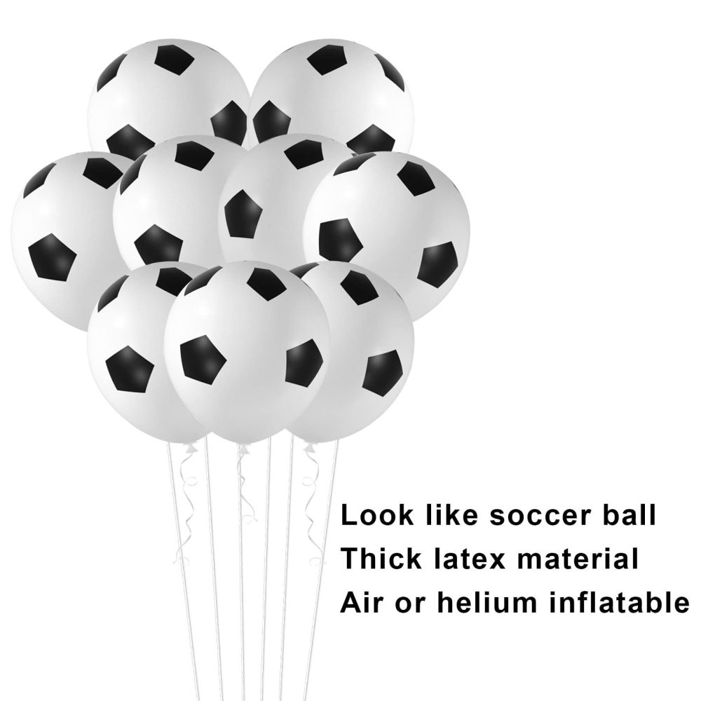 Football Birthday Decorations, Football Birthday Banner with 18Pcs Football Balloons, Black White Happy Birthday Banner Balloons, Football Decorations for Birthday - Image 5